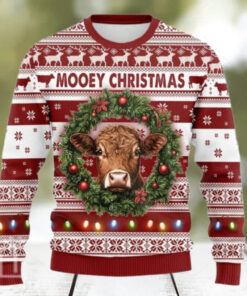 Ornament Wreath Cow Ugly Christmas Sweater