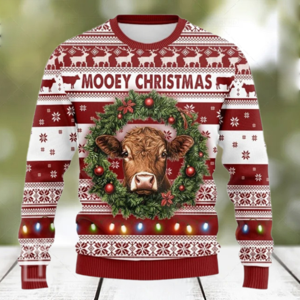 Ornament Wreath Cow Ugly Christmas Sweater Ornament Wreath Cow Ugly Christmas Sweater