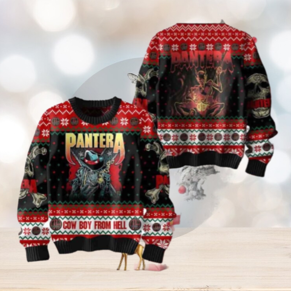 Pantera Cowboy From Hell Chirstmas Gifts 2024 Xmas For Family And Friends Ugly Sweater Pantera Cowboy From Hell Chirstmas Gifts 2024 Xmas For Family And Friends Ugly Sweater