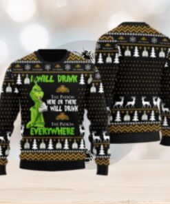 Patron Grinch Will Drink Everywhere Ugly Sweater