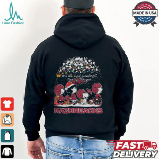 Peanuts Arkansas Razorbacks It’s The Most Wonderful Time Of The Year Winter Shirt