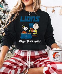Peanuts Detroit Lions Football Happy Thanksgiving T Shirt