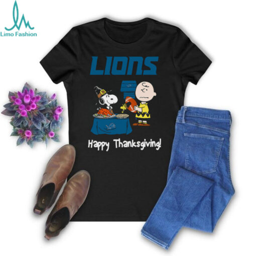 Peanuts Detroit Lions Football Happy Thanksgiving T Shirt