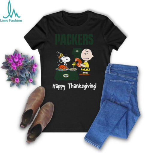 Peanuts Green Bay Packers Football Happy Thanksgiving T Shirt
