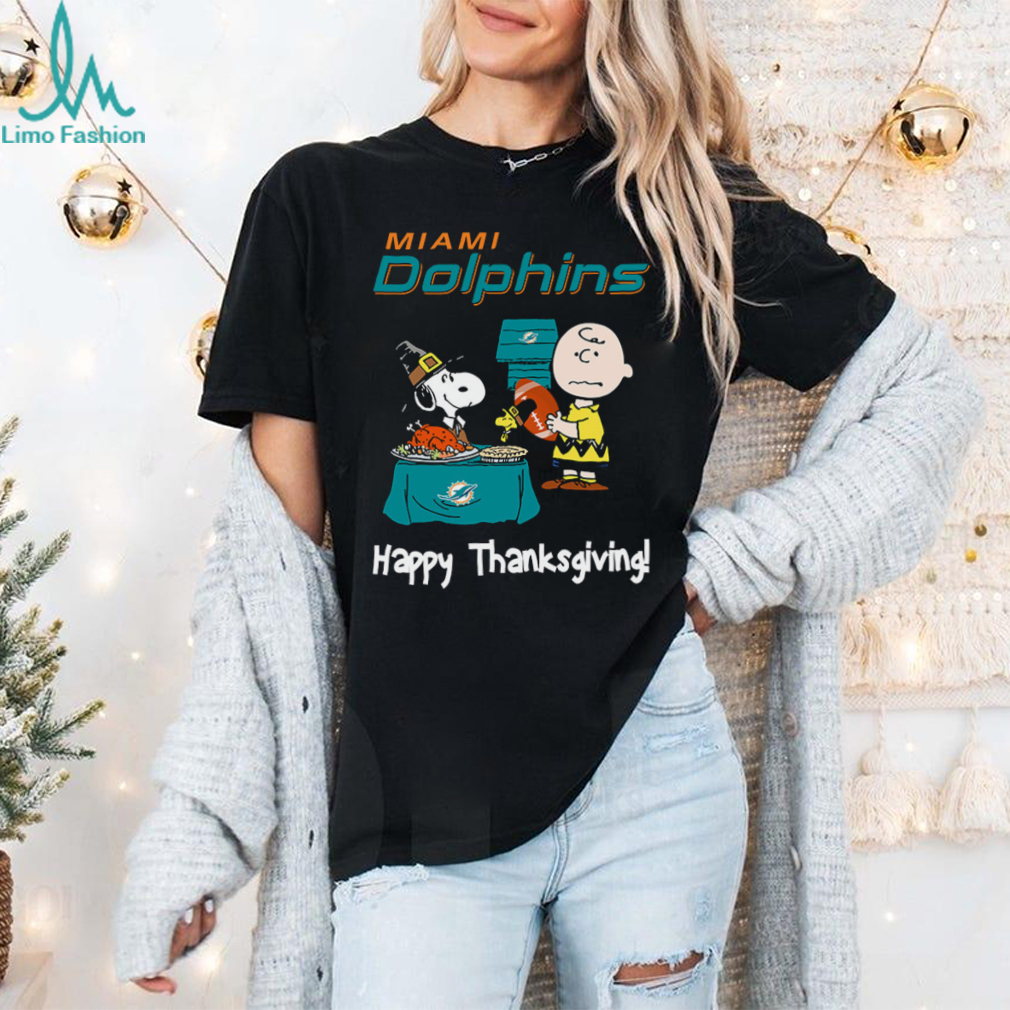 Peanuts Miami Dolphins Football Happy Thanksgiving T Shirt Peanuts Miami Dolphins Football Happy Thanksgiving T Shirt