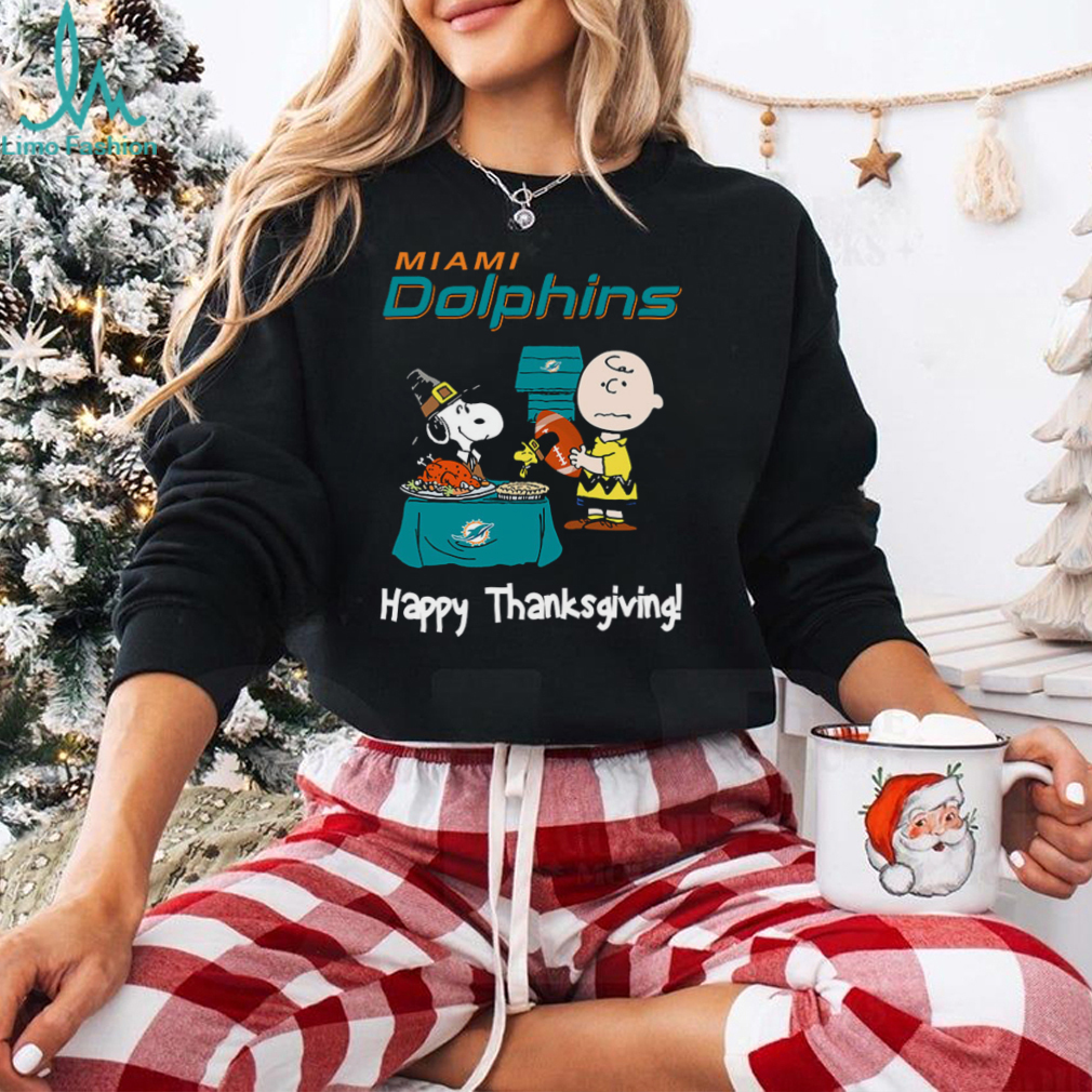 Peanuts Miami Dolphins Football Happy Thanksgiving T Shirt Peanuts Miami Dolphins Football Happy Thanksgiving T Shirt