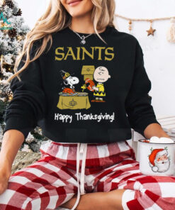 Peanuts New Orleans Saints Football Happy Thanksgiving T Shirt