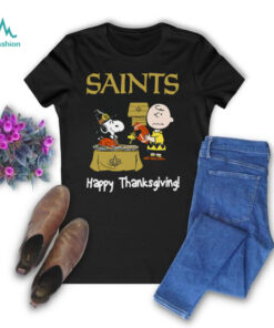 Peanuts New Orleans Saints Football Happy Thanksgiving T Shirt