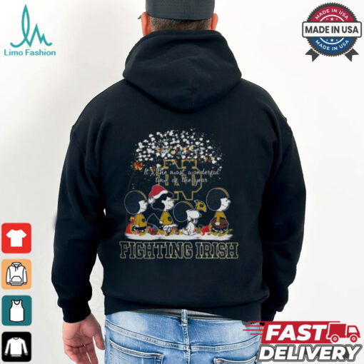 Peanuts Notre Dame Fighting Irish It’s The Most Wonderful Time Of The Year Winter Shirt