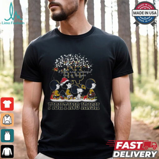 Peanuts Notre Dame Fighting Irish It’s The Most Wonderful Time Of The Year Winter Shirt
