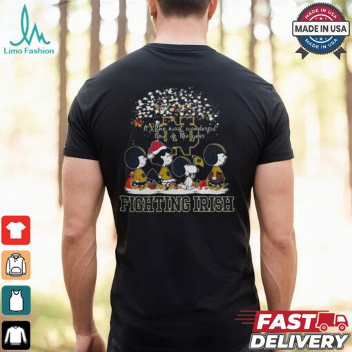 Peanuts Notre Dame Fighting Irish It’s The Most Wonderful Time Of The Year Winter Shirt