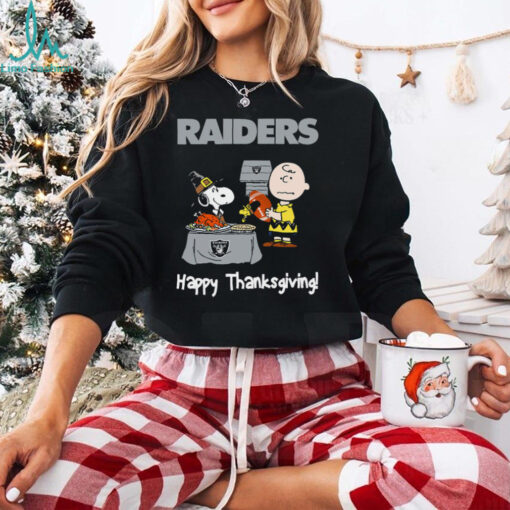 Peanuts Oakland Raiders Football Happy Thanksgiving T Shirt