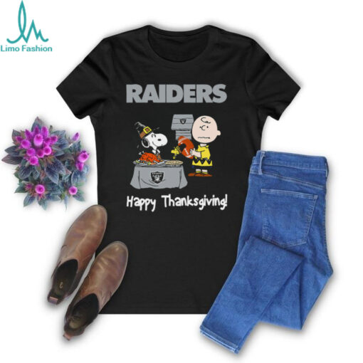 Peanuts Oakland Raiders Football Happy Thanksgiving T Shirt