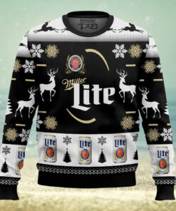 Personalized Black Miller Lite Ugly Sweater