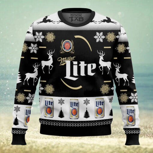 Personalized Black Miller Lite Ugly Sweater