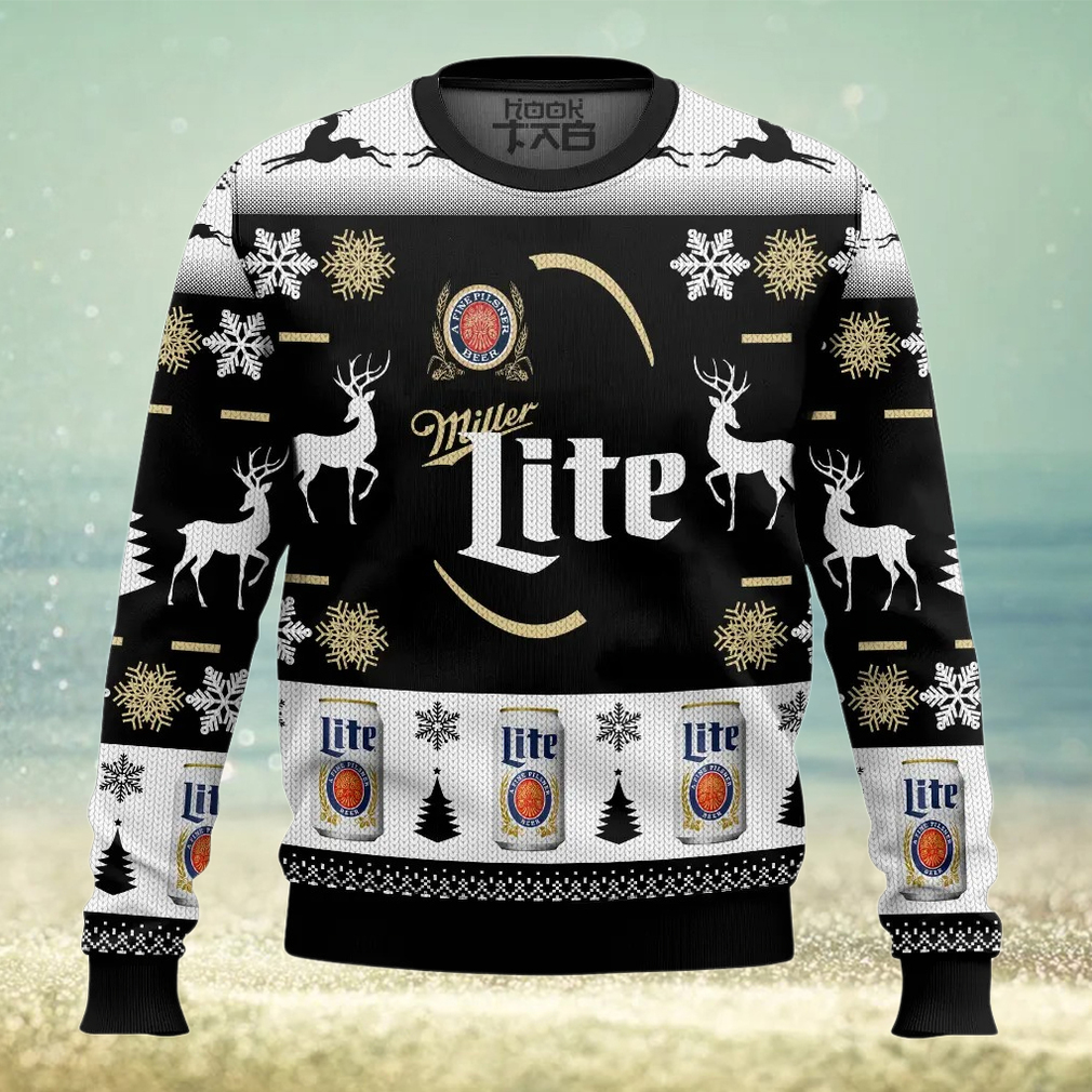 Personalized Black Miller Lite Ugly Sweater Personalized Black Miller Lite Ugly Sweater