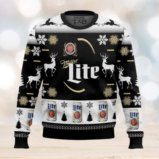 Personalized Black Miller Lite Ugly Sweater