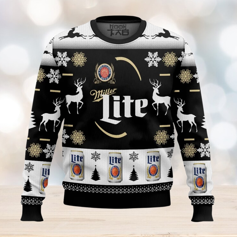 Personalized Black Miller Lite Ugly Sweater Personalized Black Miller Lite Ugly Sweater