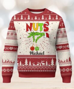 Personalized Matching Couple Ugly Christmas Sweater Custom Name Chestnuts Xmas Funny Nuts TS02