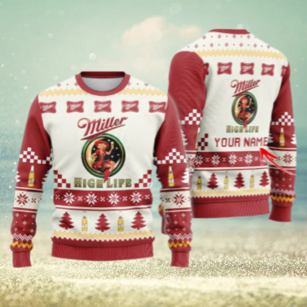 Personalized Miller High Life Classic Ugly Christmas Sweater Personalized Miller High Life Classic Ugly Christmas Sweater