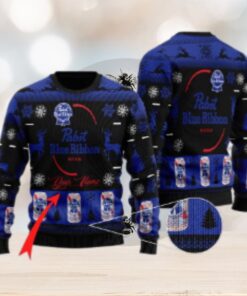 Personalized Pabst Blue Ribbon Christmas Ugly Sweater