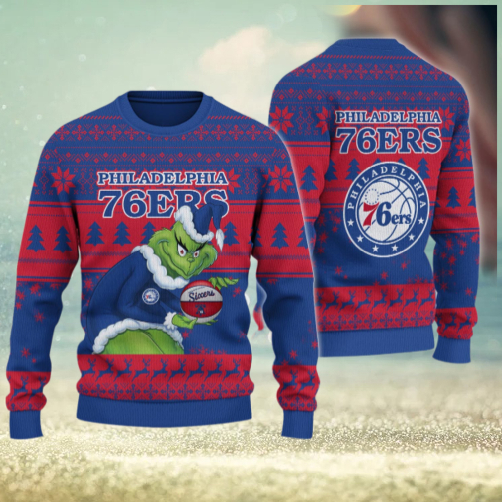 Philadelphia 76ers Grinch Christmas Ugly Sweater Philadelphia 76ers Grinch Christmas Ugly Sweater