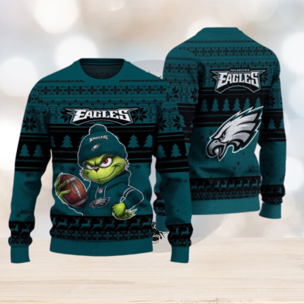 Philadelphia Eagles The Grinch Ugly Christmas Sweater NFL Xmas Gift