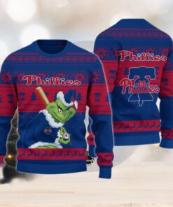 Philadelphia Phillies Grinch Christmas Ugly Sweater