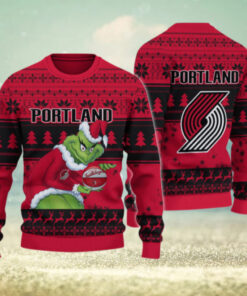 Portland Trail Blazers Grinch Christmas Ugly Sweater