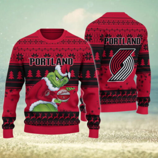 Portland Trail Blazers Grinch Christmas Ugly Sweater