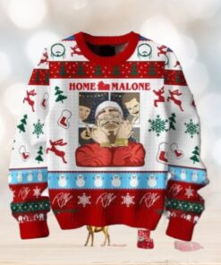Post Malone Christmas Home Alone With Malone Chirstmas Gifts 2024 Xmas For Family And Friends Ugly Sweater