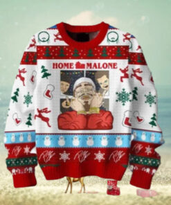 Post Malone Christmas Home Alone With Malone Chirstmas Gifts 2024 Xmas For Family And Friends Ugly Sweater