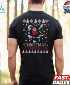 PrintBar Christmas is Among Us Funny Santa Claus Hat T Shirt