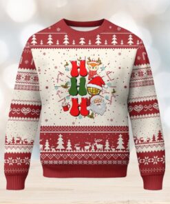 Retro Groovy Christmas Ho Ho Ho Reindeer Disco Ball Santa Xmas Ugly Christmas Sweater