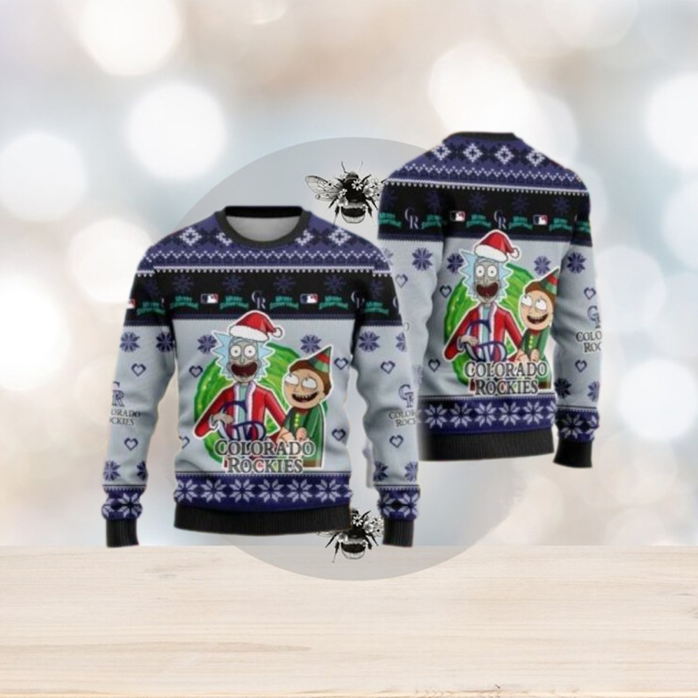 Rick And Morty Christmas Colorado Rockies Ugly Sweater Rick And Morty Christmas Colorado Rockies Ugly Sweater