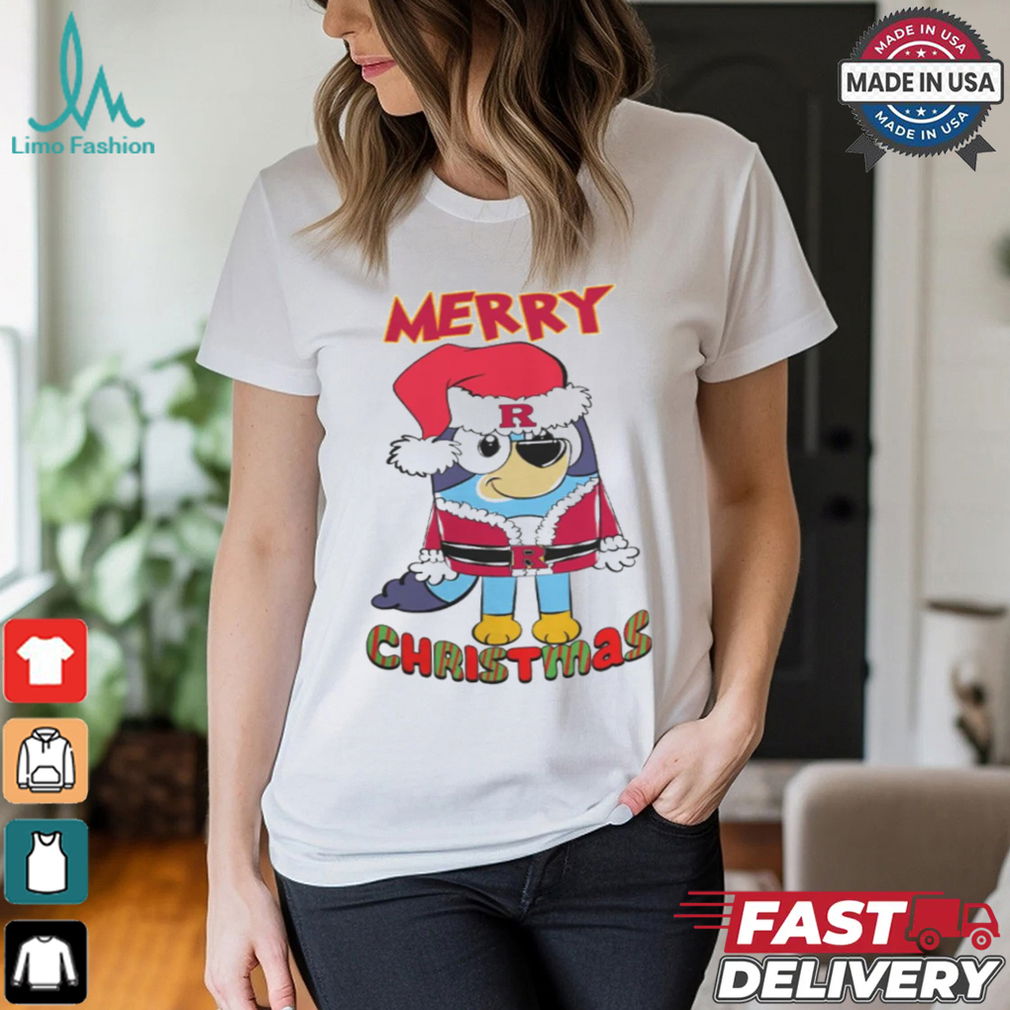 Rutgers Scarlet Knights Bluey Merry Christmas 2024 Shirt Rutgers Scarlet Knights Bluey Merry Christmas 2024 Shirt