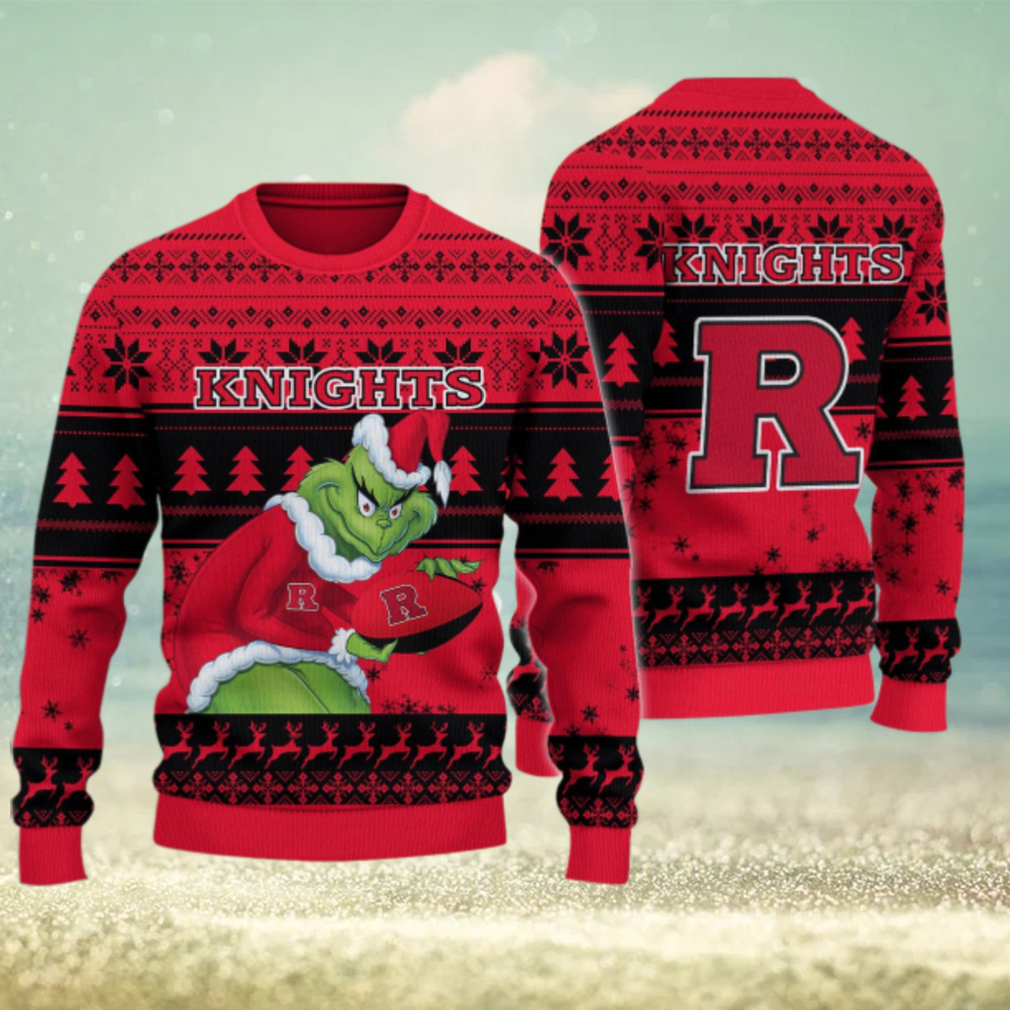 Rutgers Scarlet Knights Grinch Ugly Christmas Sweater Rutgers Scarlet Knights Grinch Ugly Christmas Sweater
