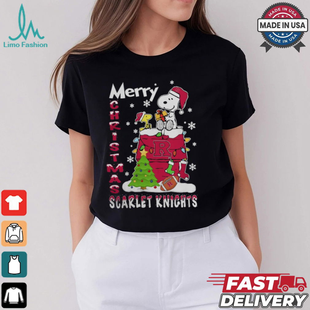 Rutgers Scarlet Knights Snoopy And Woodstock Merry Christmas Shirt Rutgers Scarlet Knights Snoopy And Woodstock Merry Christmas Shirt