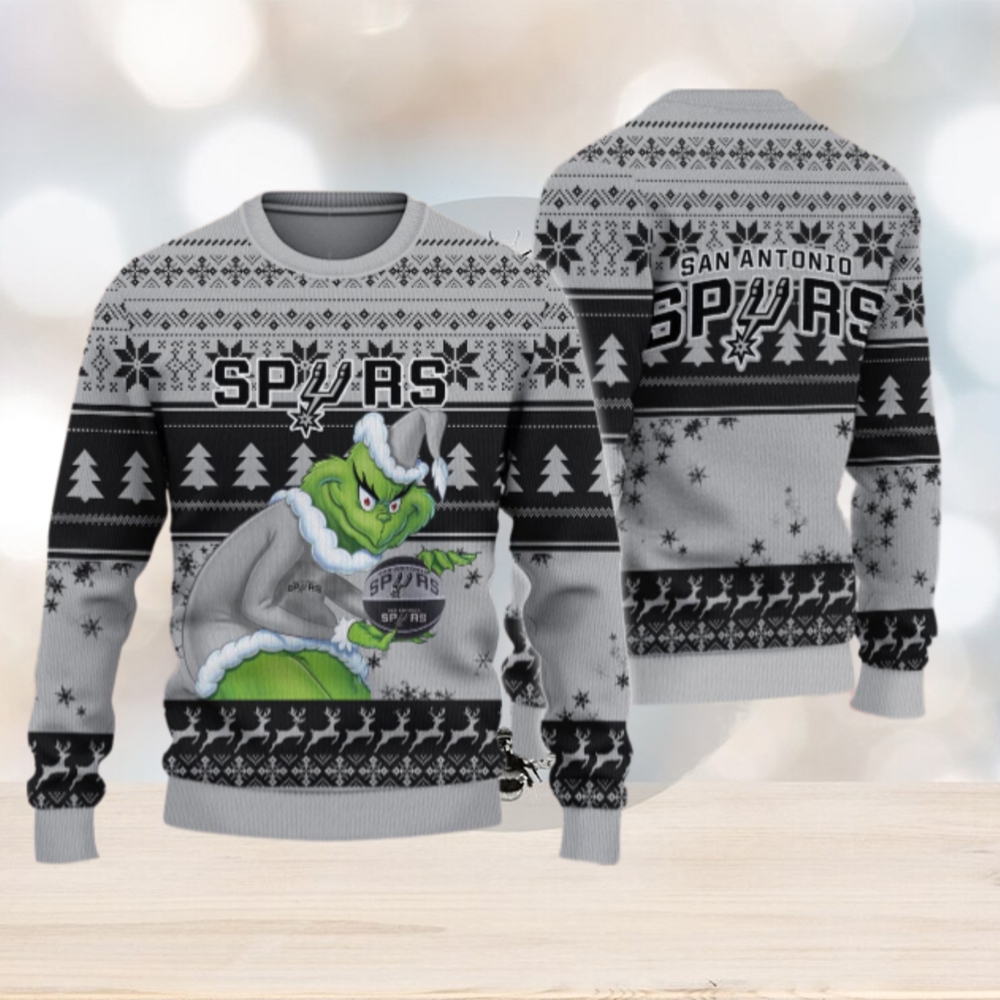 San Antonio Spurs Grinch Christmas Ugly Sweater San Antonio Spurs Grinch Christmas Ugly Sweater