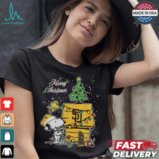 San Diego Padres Merry Christmas With Snoopy Baby T Shirt