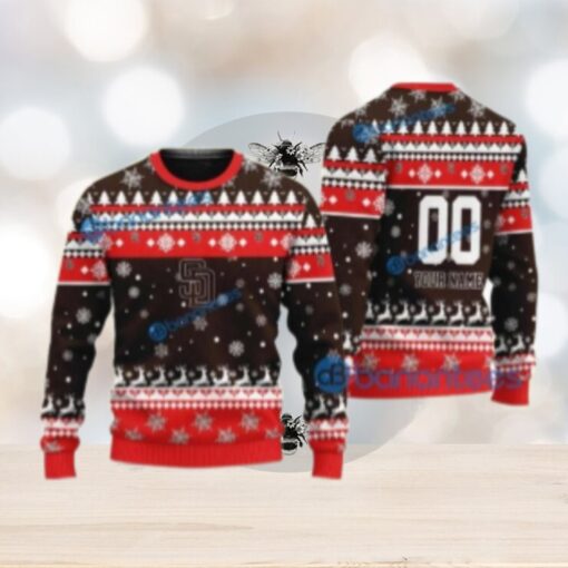 San Diego Padres Ugly Christmas Sweater Red And Reindeer Design