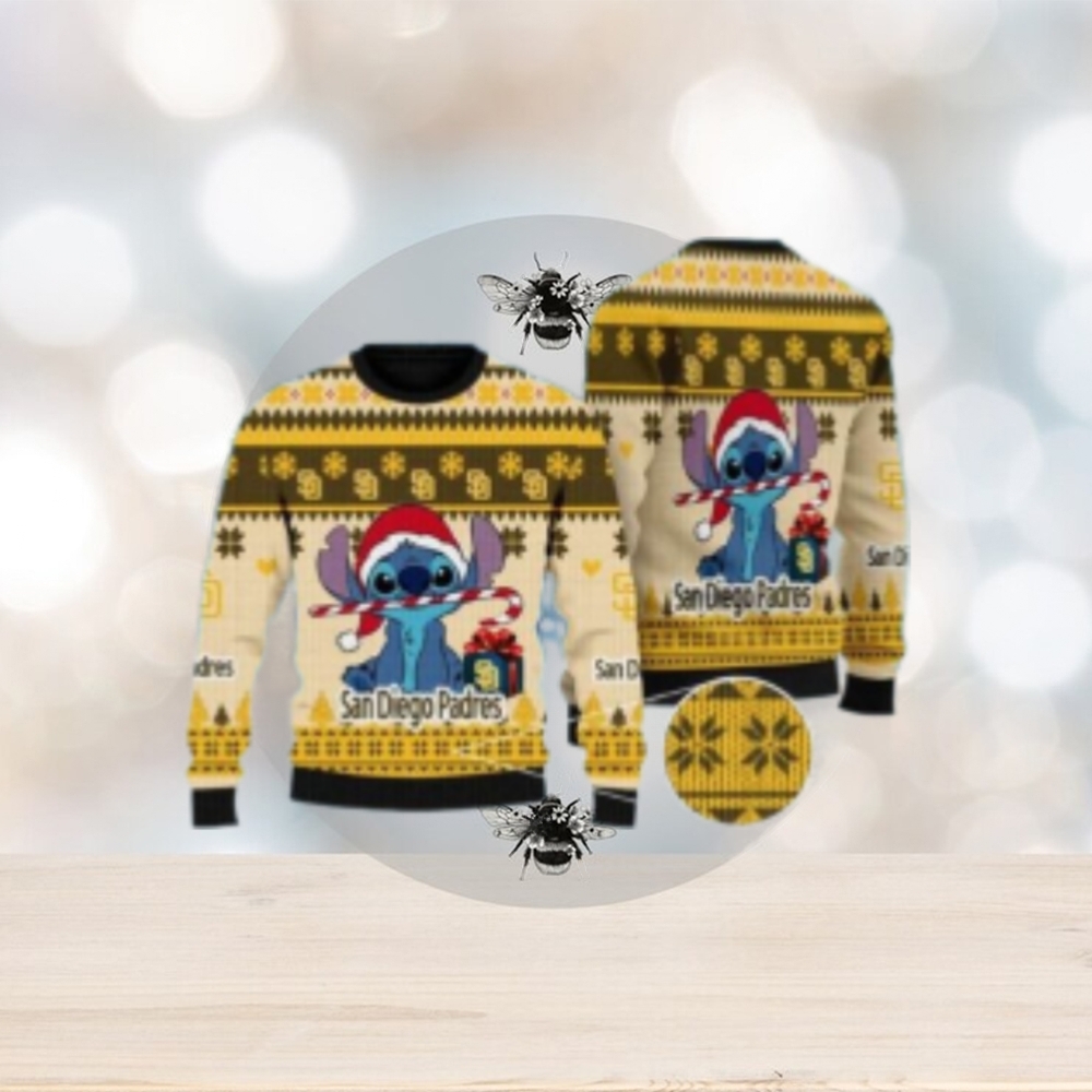 San Diego Padres Ugly Sweater Stitch Candy Cane Christmas San Diego Padres Ugly Sweater Stitch Candy Cane Christmas