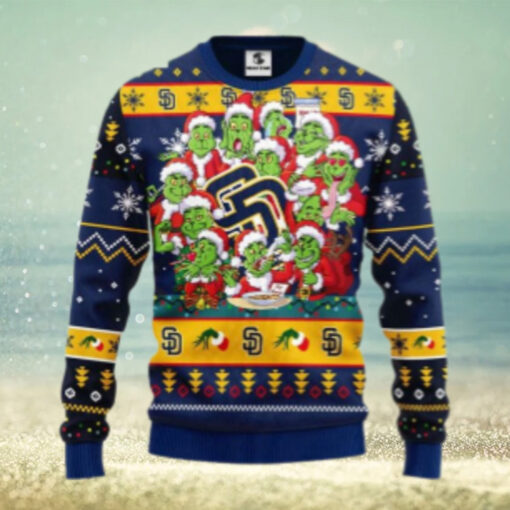 San Diego Padres Ugly Sweater With 12 Grinch Xmas Day