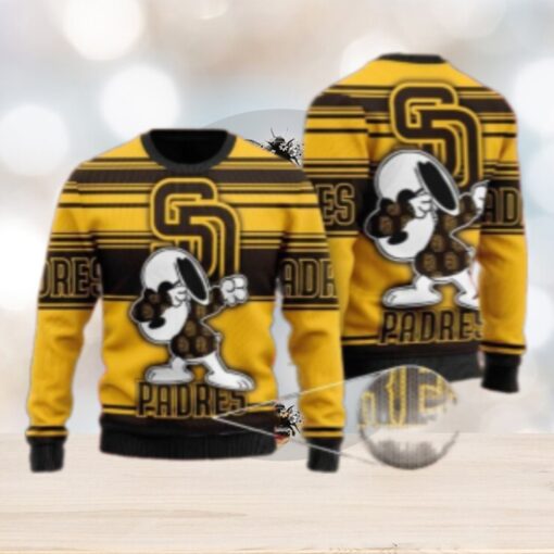 San Diego Padres Ugly Sweater With Snoopy Dabbing Design