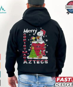 San Diego State Aztecs Snoopy And Woodstock Merry Christmas Shirt