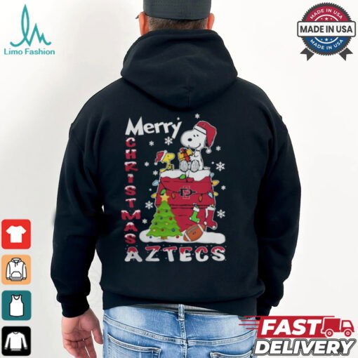 San Diego State Aztecs Snoopy And Woodstock Merry Christmas Shirt