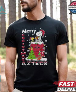 San Diego State Aztecs Snoopy And Woodstock Merry Christmas Shirt