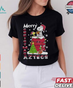 San Diego State Aztecs Snoopy And Woodstock Merry Christmas Shirt