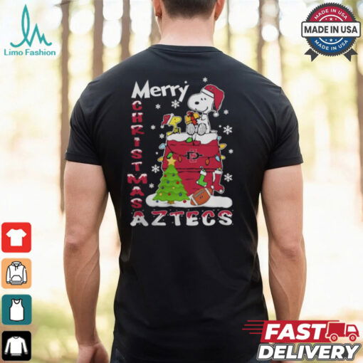 San Diego State Aztecs Snoopy And Woodstock Merry Christmas Shirt