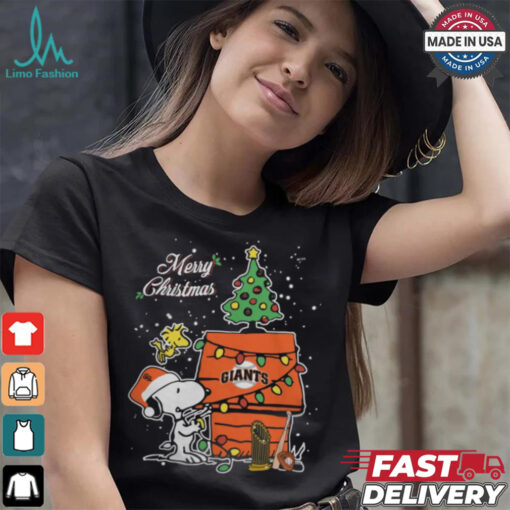 San Francisco Giants Merry Christmas With Snoopy Baby T Shirt